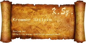 Kremmer Szilvia névjegykártya