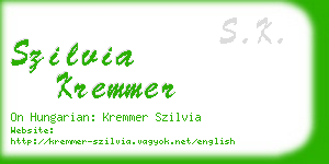 szilvia kremmer business card